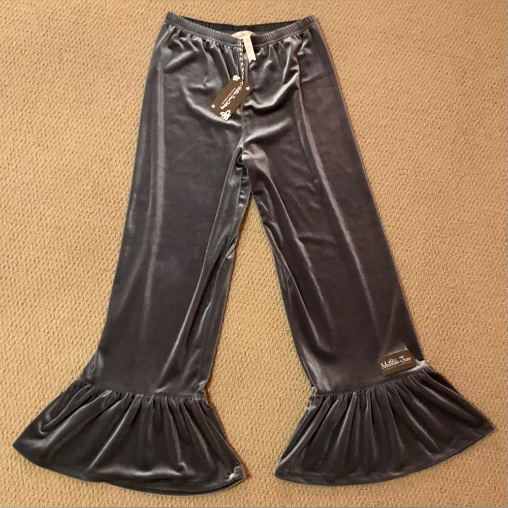 Matilda Jane Silver/Gray Velvet Ruffles Size 12 NWT